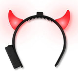 LED Light Up Devil Horns (Red Color, 1 Quantity Per Pack) - Glow-Paradise