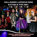 Auney 50 Packs Halloween LED Light Up Rings for Kids, Glow in The Dark Party Supplies Halloween Light up Toys Treat Bag Fillers - Glow-Paradise
