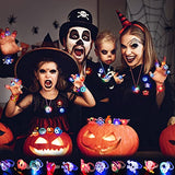 62 PCS Halloween Party Favors Toys for Kids Light Up Halloween Led Rings Necklaces Bracelets Brooch - Glow in the Dark Party Supplies Halloween Goodie Bag Fillers, Non Candy Halloween Treats Halloween Prizes for Kids - Glow-Paradise
