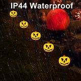 Halloween Pumpkin Stake Lights Set of 5, Solar Lighted 3D Pumpkins Outdoor Waterproof for Garden, Pathway and Yard Decoration - Glow-Paradise