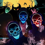 halloween Masks Scary Masks for Adults Festival Party with 3 Flash Modes Blue led face mask for Halloween Dance Party Birthday - Glow-Paradise