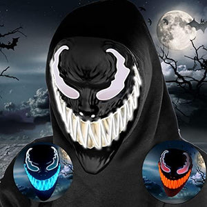 Heytech Halloween Mask LED Purge Mask for Festival Halloween Scary Party,Costume Cosplay ,Gifts (new-white) - Glow-Paradise