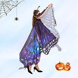 Butterfly Wings Costume Adult Women - Halloween Cape with Antenna Headband and Lace Mask - Glow-Paradise