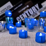 Homemory 24PACK Blue Tea Lights Candles, Flameless Flickering LED Candles Battery Operated, Navy Blue Tea Lights, Blue Base, Batteries Included - Glow-Paradise