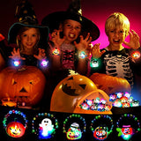 CCINEE 10pcs Halloween Led Bracelets, Light Up Toys Beaded Flashing for Non Candy Treats Halloween Party Favors Halloween Toys Kids Goody Bag Fillers Glow in the Dark Party Supplies(10 Styles) - Glow-Paradise