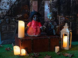 HOHO Halloween Decorations Scary Creepy Doll Baby Ghost Voice-Activated Induction with Horrible Sound Walking Doll Flashing Red Led 12 inch - Glow-Paradise