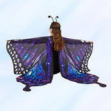 Butterfly Wings Costume Adult Women - Halloween Cape with Antenna Headband and Lace Mask - Glow-Paradise