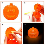 JOYIN 24 Pcs Halloween Pumpkin Shells with 48 Pcs Glow Sticks (Total 72) for Halloween Party Favors, Glow in the Dark, Halloween Light Up Party Supplies, Halloween Party Decorations - Glow-Paradise