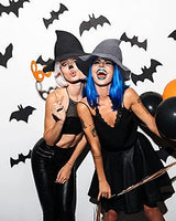 Dsumm 3 Pack Halloween Witch Hat for Women Witch Kinitted-Wool Hats Wide Brim Foldable Pointed Cap forHalloween Party Masquerade Cosplay Costume Accessory and Daily Black,red,grey free size - Glow-Paradise
