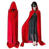 QBSM Adult Red Cloak with Hood Robe Halloween Witch Cosplay Little Red Riding Hood Costume for Women and Men - Glow-Paradise