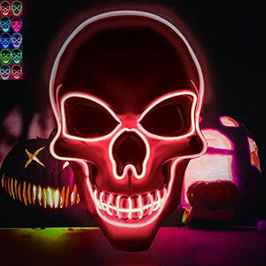 Light Up Halloween Masks LED Light Up Mask for Halloween Festival Party with 3 Flash Modes Oranges - Glow-Paradise