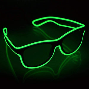 EL-Wire Aviator Shades with Sound Sensor and Clear Lens (Green Color, 1 Per Pack) - Glow-Paradise