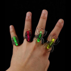 Glow In The Dark Halloween Rings - Assorted (4 Count Per Pack) - Glow-Paradise