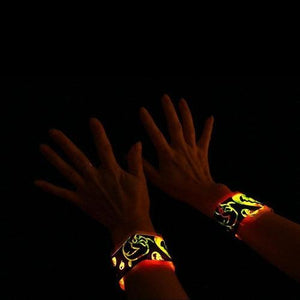 Glow In The Dark Slap Bracelets (2 Count Per Pack) - Glow-Paradise
