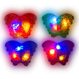 LED Jelly Butterfly Rings (Assorted Colors, 24 Rings Per Pack) - Glow-Paradise