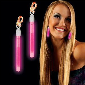 Glow In The Dark Clip On Earrings (Pink Color, 1 Pair Per Pack) - Glow-Paradise