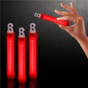 6 Inch Premium Glow Sticks (Red Color, 12 Count Per Pack) - Glow-Paradise