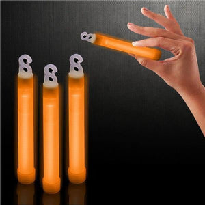 6 Inch Premium Glow Sticks (Orange Color, 12 Count Per Pack) - Glow-Paradise