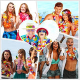 Garma Hawaiian Leis, 72Pcs Luau Party Supplies Including 36Pcs Necklace, 12Pcs Headbands and 24Pcs Wristbands, Tropical Themed Party Favors Flower Leis Beach Party Decoration for Summer Vacation, Birthday, Wedding - Glow-Paradise
