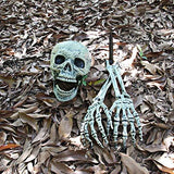 Scary Skull and Hands Skeleton, Realistic Skeleton Lawn Stakes Halloween Decorations Event Party Supplies, Halloween Graveyard Décor - Glow-Paradise
