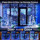 Curtain Lights 200 LED Curtain String Lights 6.56x6.56FT USB Powered Fairy String Hanging Light with Remote 8 Light Modes Backdrop Light for Indoor Outdoor Wedding Bedroom Window Party Christmas Decor - Glow-Paradise