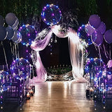 LED Light Up Bobo Baloons 10 Packs, 20 Inches Clear Helium Transparent Balloons 15 pcs, Glow in The Dark Ballons for Christmas Wedding Birthday Valentines Day Halloween Party Decoration - Glow-Paradise