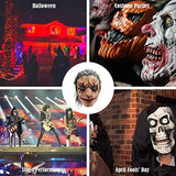 Hautton Halloween Mask, Men's Creepy Scary Horrific Mask Funny Clown Latex Mask for Halloween Costume Party Cosplay Props -Button Eyes - Glow-Paradise