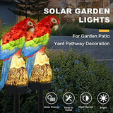 Solar Garden Stake Lights - 2 Pack Parrot Solar Lights Outdoor Garden,IP67 Waterproof Warm White LED Solar Powered Garden Lights for Walkway Yard Backyard Lawn Landscape Decorative(Gules) - Glow-Paradise