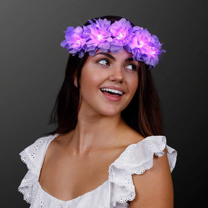 LED Light Up Flowers Halo Headband (Purple Color, 1 Quantity Per Pack) - Glow-Paradise