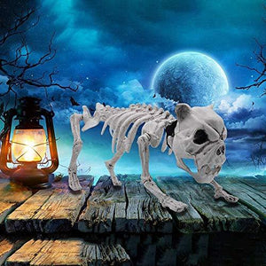 Halloween Decoration 16” Pose-N-Stay Puppy Skeleton Plastic Dog Bones with Posable Joints for Pose Skeleton Prop Indoor/Outdoor Spooky Scene Party Favors Décor. - Glow-Paradise