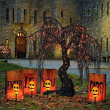 EAMBRITE 4PK 20LT Halloween Skull Pathway Lights End-connectable Skull Stake Lights Waterproof for Halloween Decorations Outdoor Yard Garden Party - Glow-Paradise