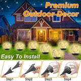 Garden Solar Lights Outdoor, 2 Packs Crack Glass Ball Solar Ground Lights, Waterproof 40 LED Solar Patio Lights for Walkway Garden, Yard, Lawm, Outdoor Decoration( (Warm White) - Glow-Paradise