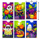 JOYIN 72 Pcs Halloween Small Plastic Treat Bags with 6 Character Designs, Halloween Mini Candy Bags, Small Trick or Treat Bags, Plastic Goodie Bags for Halloween Party Favors - Glow-Paradise