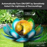 Huaxu Solar Light Outdoor Metal Glass Decorative Waterproof Garden Light LED Lotus Flower Table Lamp - Glow-Paradise
