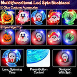 60PCS Halloween Party Favors for Kids, 50 LED Flash Rings & 10 Light Up Necklaces Fidget Toys Halloween Toys Gifts Ghost Pumpkin Glow in the Dark Party Supplies Halloween Treat Goodie Bag Fillers - Glow-Paradise