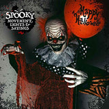 Holidayana Creepy Clown Halloween Animatronic - 5.6 ft Tall Animated Clown with Balloon Halloween Decoration, Sound and Touch Activated with Sounds, Lights and Movement - Glow-Paradise