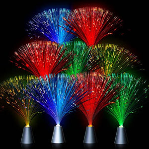 16 Pcs LED Fiber Optic Lights Fiber Optic Lamp Multicolored Centerpiece Optic Light Neon Party Decorations Battery Powered Light up Party with Colorful Changing LED Lights for Tables Disco Party - Glow-Paradise