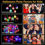 Halloween Party Favors for Kids - 54 Pack Light Up Halloween Toys Flash Rings Necklaces Bracelets Brooches LED Halloween Kids Toys Glow in the Dark Party Supplies for Halloween Decorations Party Games Gift - Glow-Paradise