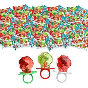 (120 Pack) Doveli Jewel Pop Christmas Candy Individually Wrapped Delicious Red Strawberry And Green Apple Holiday Ring Candy Xmas Candy Stocking Stuffers, Great Treat For Kids, Parties, Christmas Candy Bulk 120 Pk - Glow-Paradise