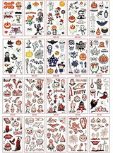 Temporary Tattoos for Kids - 200 Styles Waterproof Mixed Style Halloween Cartoon Fake Tattoo, Glow in The Dark Spider Bat Witch Pumpkin Ghost Tattoo, Boys Girls Party Supplies Favor (20Sheets) - Glow-Paradise