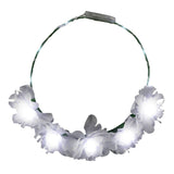 LED Light Up Flowers Halo Headband (White Color, 1 Quantity Per Pack) - Glow-Paradise