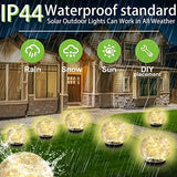 Garden Solar Lights Outdoor, 2 Packs Crack Glass Ball Solar Ground Lights, Waterproof 40 LED Solar Patio Lights for Walkway Garden, Yard, Lawm, Outdoor Decoration( (Warm White) - Glow-Paradise
