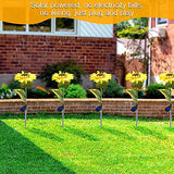 4 Pack Ostritec Solar Sunflower Lights Outdoor Flower Garden Stake Lights,Waterproof LED Solar Powered Sunflower Lights Thanksgiving Christmas Gift Decor for Grave Patio Yard Pathway Wedding Party - Glow-Paradise