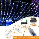 Curtain Lights 200 LED Curtain String Lights 6.56x6.56FT USB Powered Fairy String Hanging Light with Remote 8 Light Modes Backdrop Light for Indoor Outdoor Wedding Bedroom Window Party Christmas Decor - Glow-Paradise
