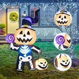 GOOSH 6 FT Height Halloween Inflatable Outdoor Pumpkin with Skull Body, Blow Up Yard Decoration Clearance with LED Lights Built-in for Holiday/Party/Yard/Garden - Glow-Paradise