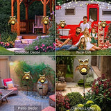 Go2garden Solar Lights Outdoor Owl Decorative Metal Stakes Lights Crackle Glass Light for Lawn, Yard Art, Pathway, Patio Decor(Bronze) - Glow-Paradise
