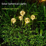 Solar Garden Lights, 2 in One Pack Warm LED Globe Lights, Long Lasting Battery, IP65 Waterproof for Garden Yard Lawn Landscape Decorative - Glow-Paradise