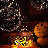 LED Light Up Bobo Baloons 10 Packs, 20 Inches Clear Helium Transparent Balloons 15 pcs, Glow in The Dark Ballons for Christmas Wedding Birthday Valentines Day Halloween Party Decoration - Glow-Paradise
