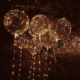 LED Light Up Bobo Baloons 10 Packs, 20 Inches Clear Helium Transparent Balloons 15 pcs, Glow in The Dark Ballons for Christmas Wedding Birthday Valentines Day Halloween Party Decoration - Glow-Paradise