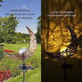 TOMBABY Solar Moon Garden Lights Crackle Glass Globe Moon Metal Yard Stake Lights,Waterproof Warm White F3 LED for Lawn, Pathway, Patio or Courtyard - Glow-Paradise